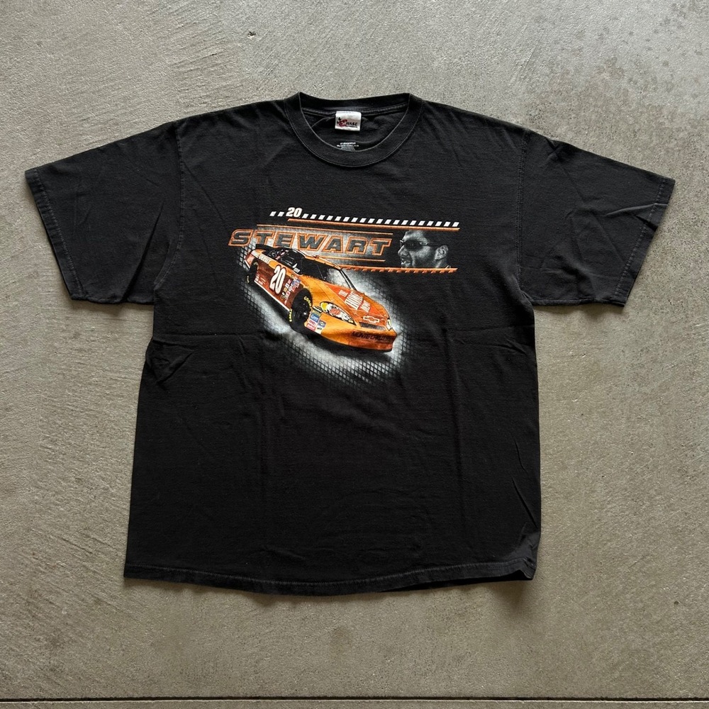 Vintage Tony Stewart Shirt Size XL Black Nascar Home Depot Racing Team #20